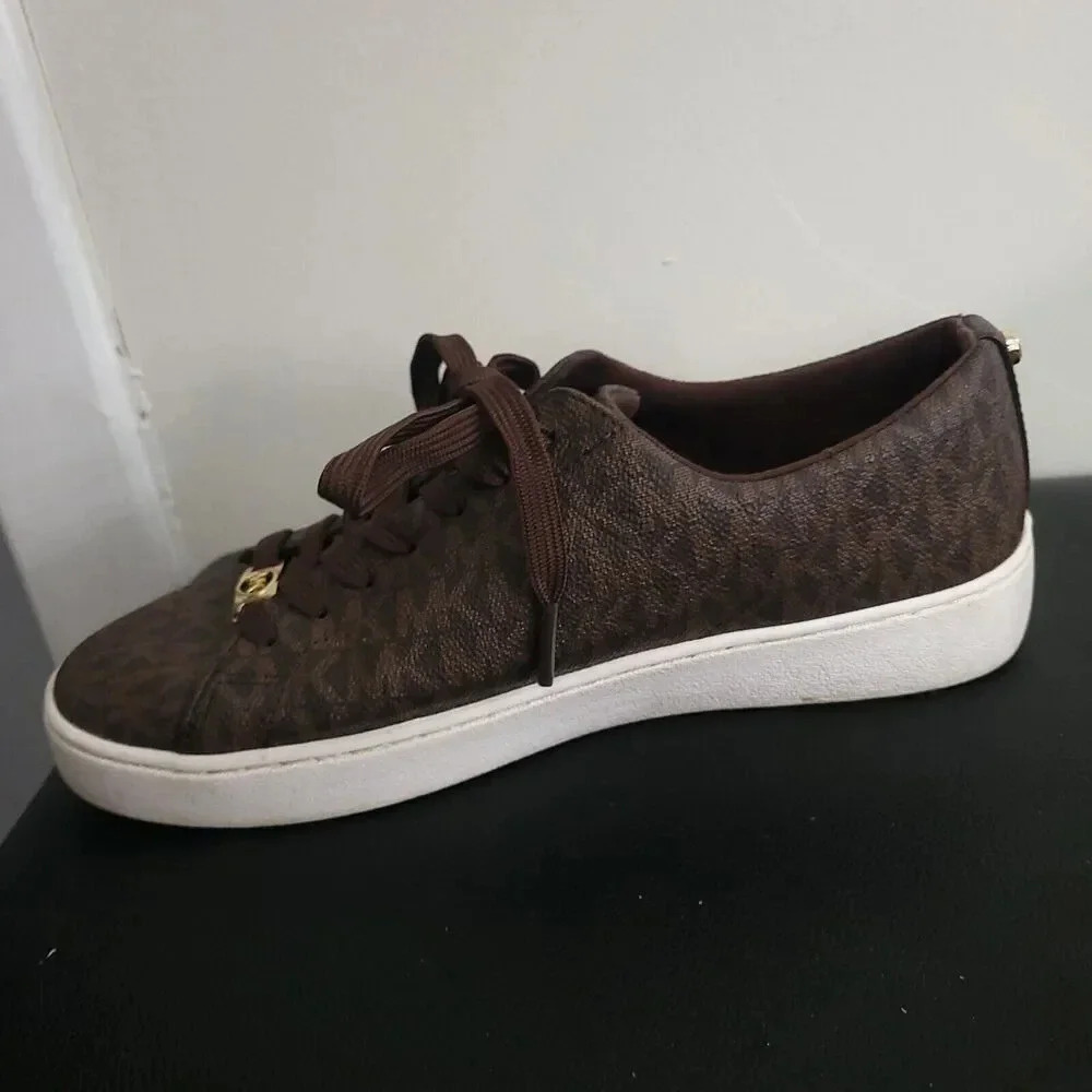Michael Kors Keaton Lace-Up Brown Sneakers Shoe Size 7.5 - Picture 3 of 10
